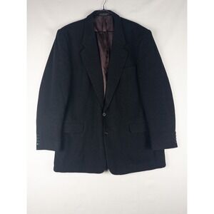 VTG Gianfranco Ruffini Italy Blazer Mens 46R Black Wool Cashmere Single Breasted
